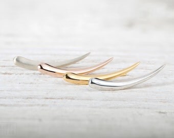 Sterling Silver Ear Cuff Moon Shine Ear wrap Pin Earrings Boho Jewelry - FES007