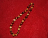 Wooden Bead  Single STRAND NECKLACE 11 1/2"
