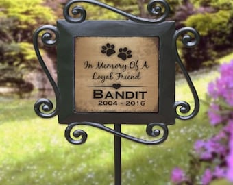 Personalized Pet Memorial Garden Stake, Pet Memorial , Loyal Friend Garden Stake