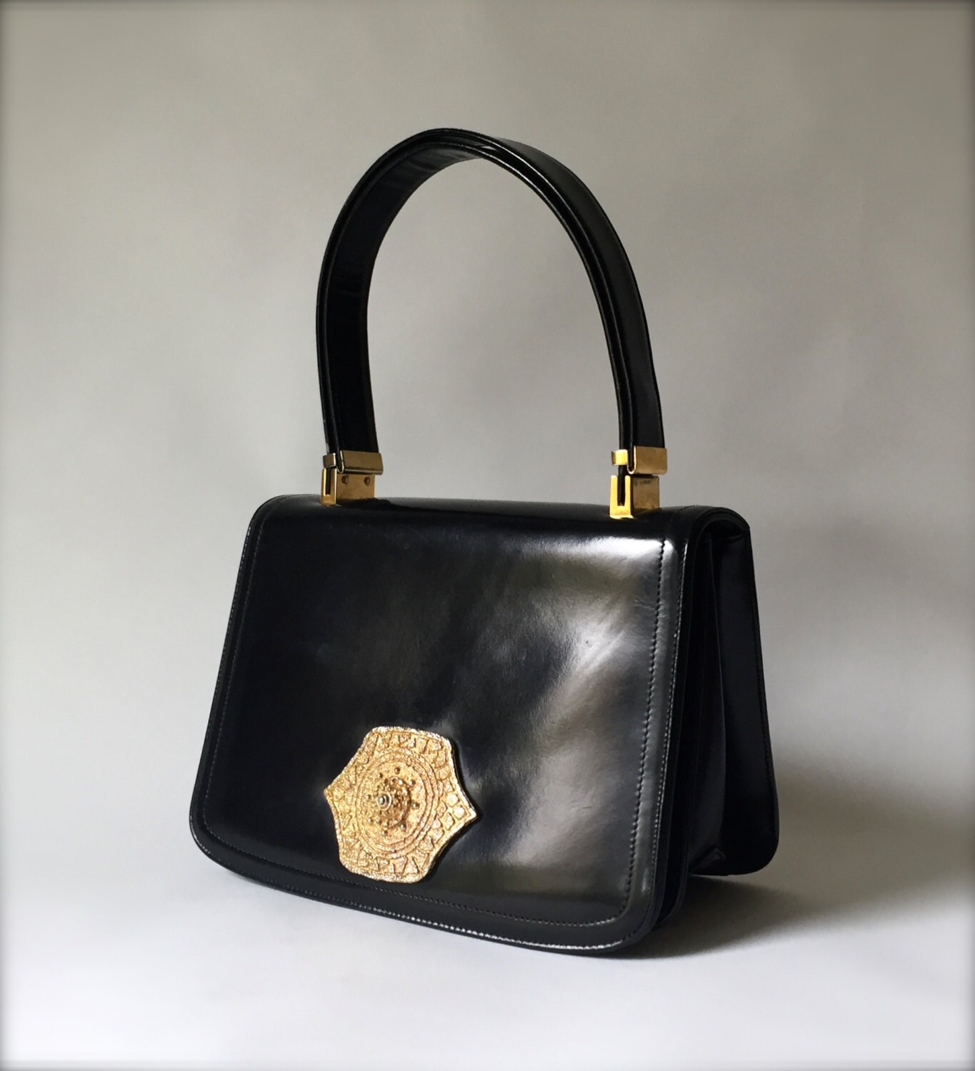 RESERVED Vintage Black Leather Purse 1950s Koret Leather