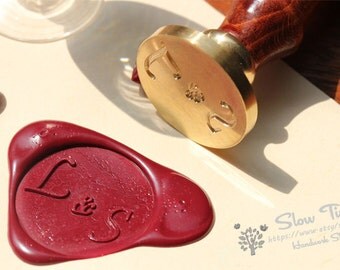 Monogram Seal Stamp,Customize Wax Seal Stamp, Wedding Stamp, Alphabet Seal Stamp, Wax seal Stamp with gift box and wax stick