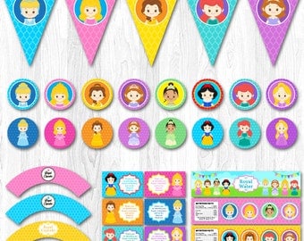 Disney Princess Party Package, Disney Princess Party Pack, Disney Princess Party Set, Disney Princess Party Supplies, Princess decoration