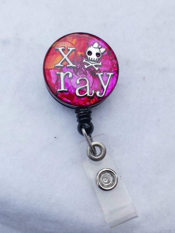 Xray tech or radiologist name badge holder with a bright