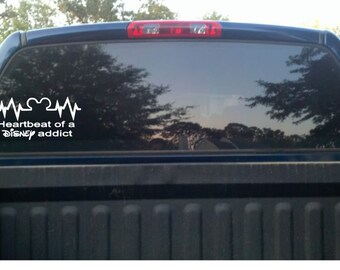 Heartbeat of a Disney Addict, Mickey EKG, Disney EKG, Disney Car Decal, Disney Lover, Nurse Gift, Car Decal Disney