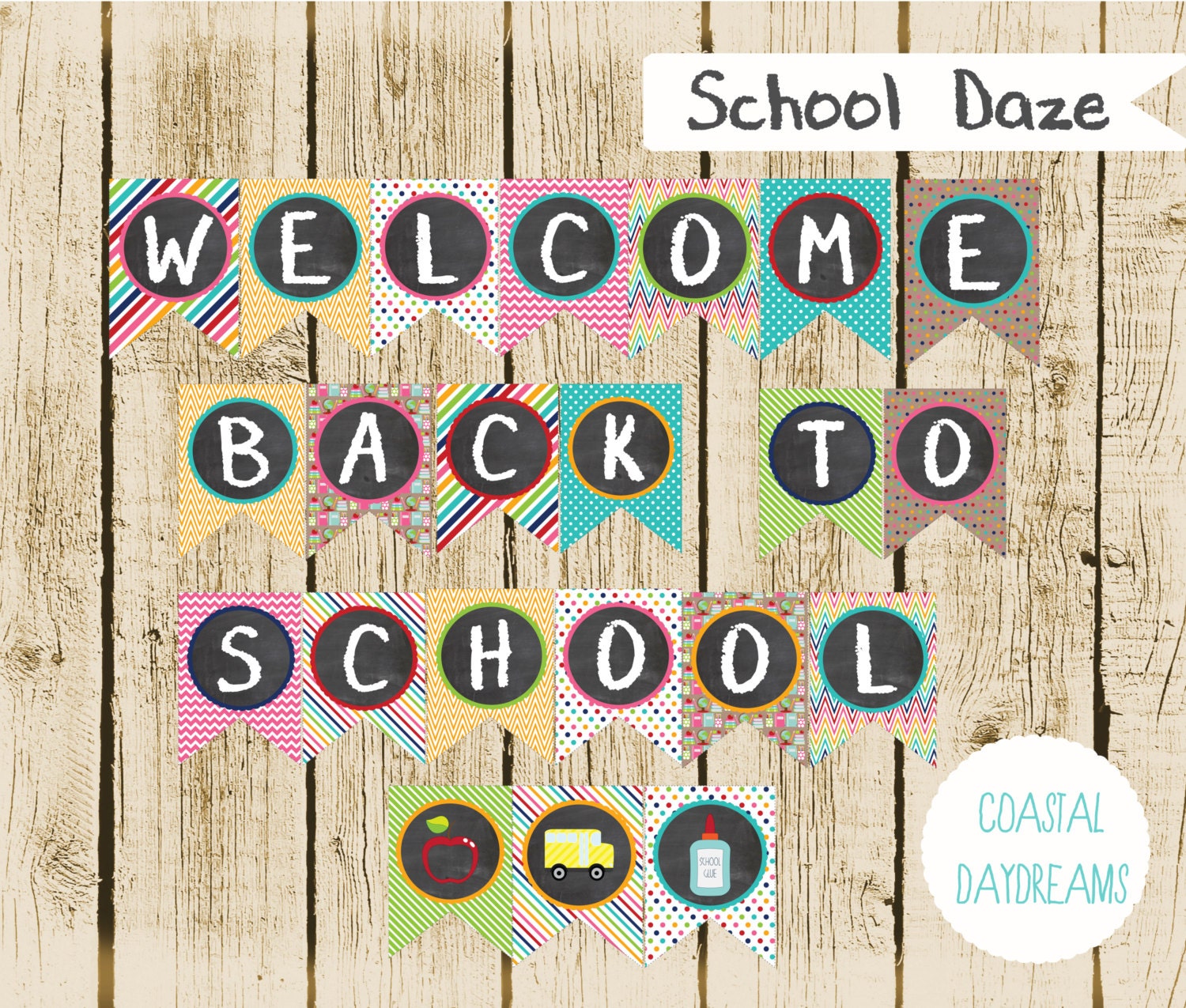 Back To School Banner Printable Pdf Digital Instant