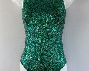 Leotard - 20 Colors Avatar Hologram Stretch Sparkle Girls Women Gym Cheer Dance Yoga Rave Pole Poison Ivy Cosplay Costume Custom