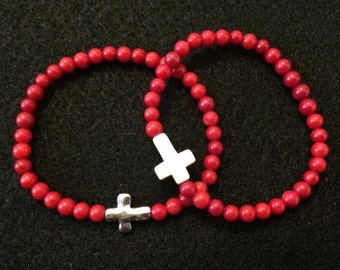 Men's Cross Beaded Bracelet