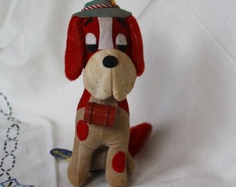 st bernard stuffed animal with barrel