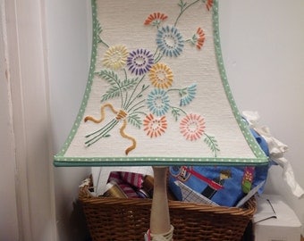 Lovely lampshade with sweet embroidered flowers