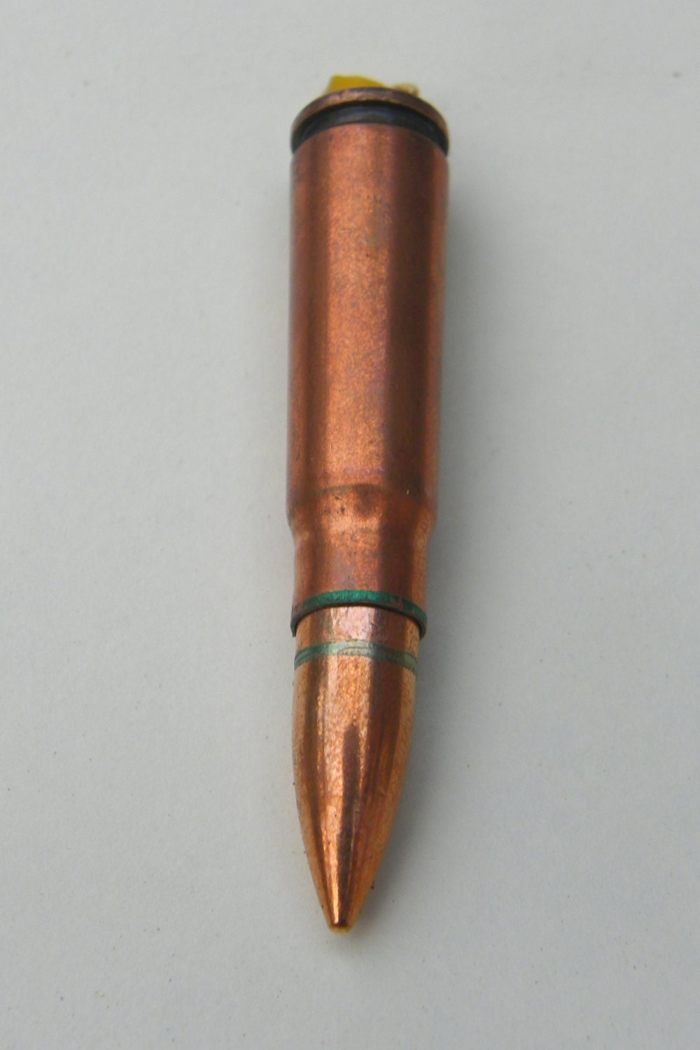 Bullet Casing Pendant Copper with Green Line Bullet