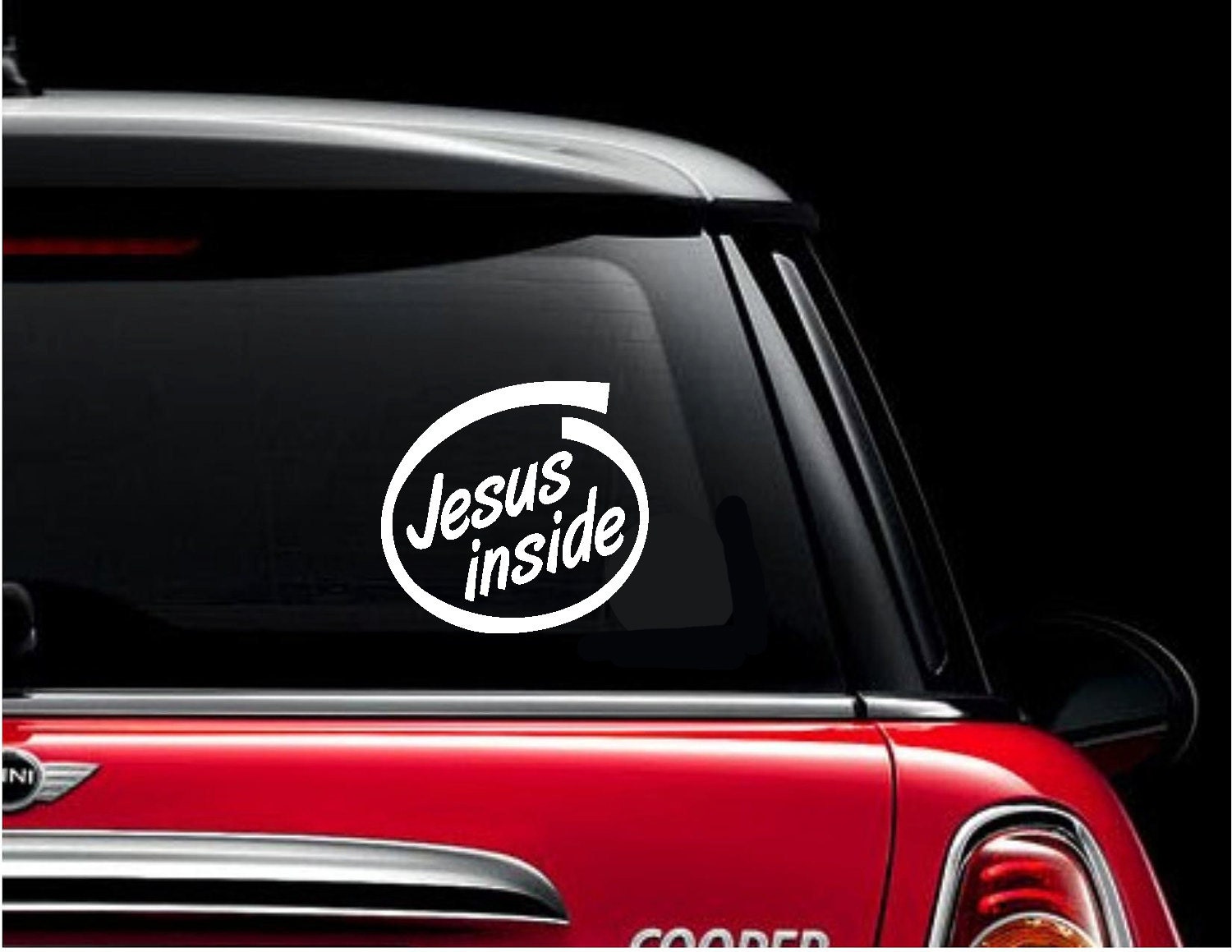 Jesus Inside Decal / Christian Car Vinyl Decal / by StormPass