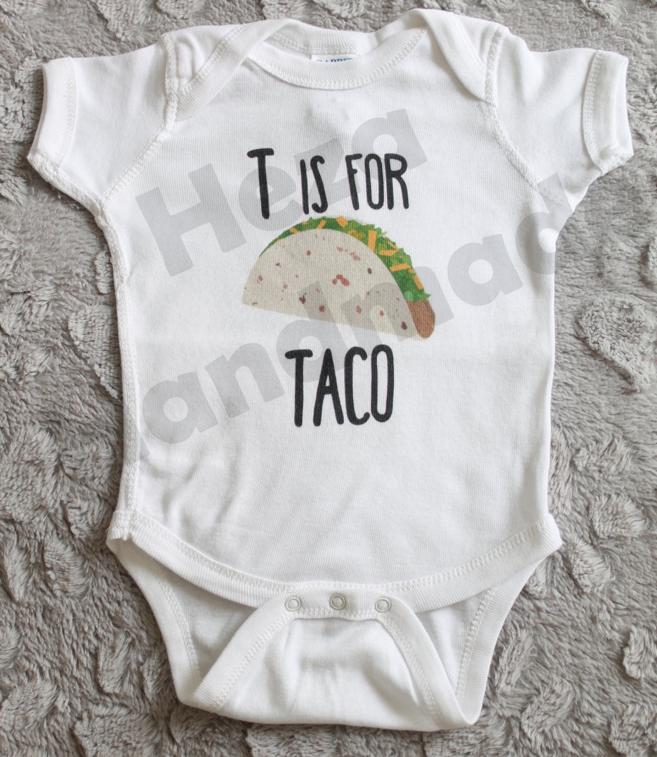 T is for Taco Baby Bodysuit Onesie Cute Food Shirt Taco Baby