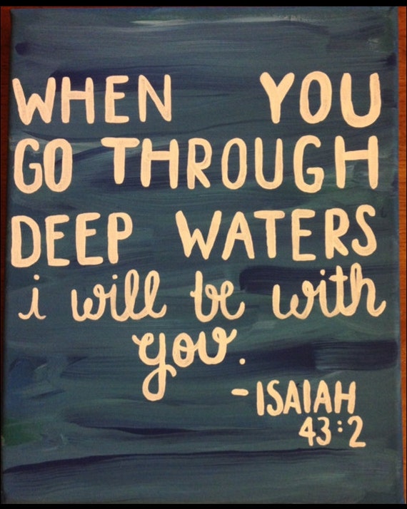 Items similar to Isaiah 43:2 Scripture Hand Painted Canvas Art on Etsy