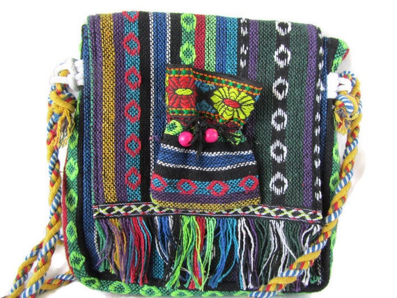 Designer messenger bag / purse hippie vintage style handmade