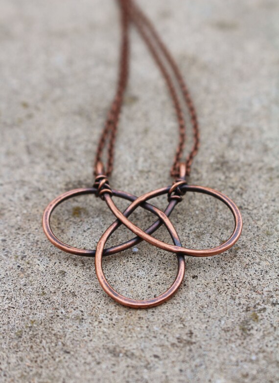 Celtic Knot. Oxidized Copper. Wire Jewelry