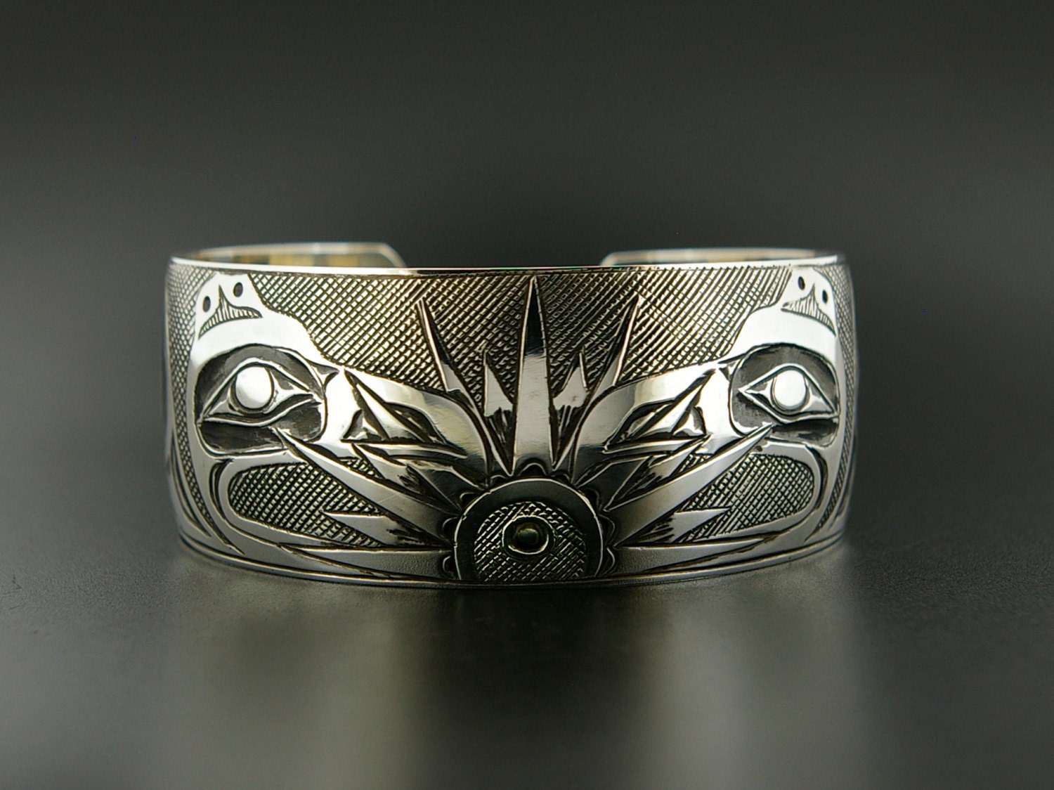 Unisex Raven Steals the Sun Native American Cuff Bracelet