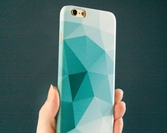 iPhone 6 Geometric iPhone 6S Case, Teal Modern iPhone SE Case, Abstract iPhone 5S Case, iPhone 7 Plus Triangles
