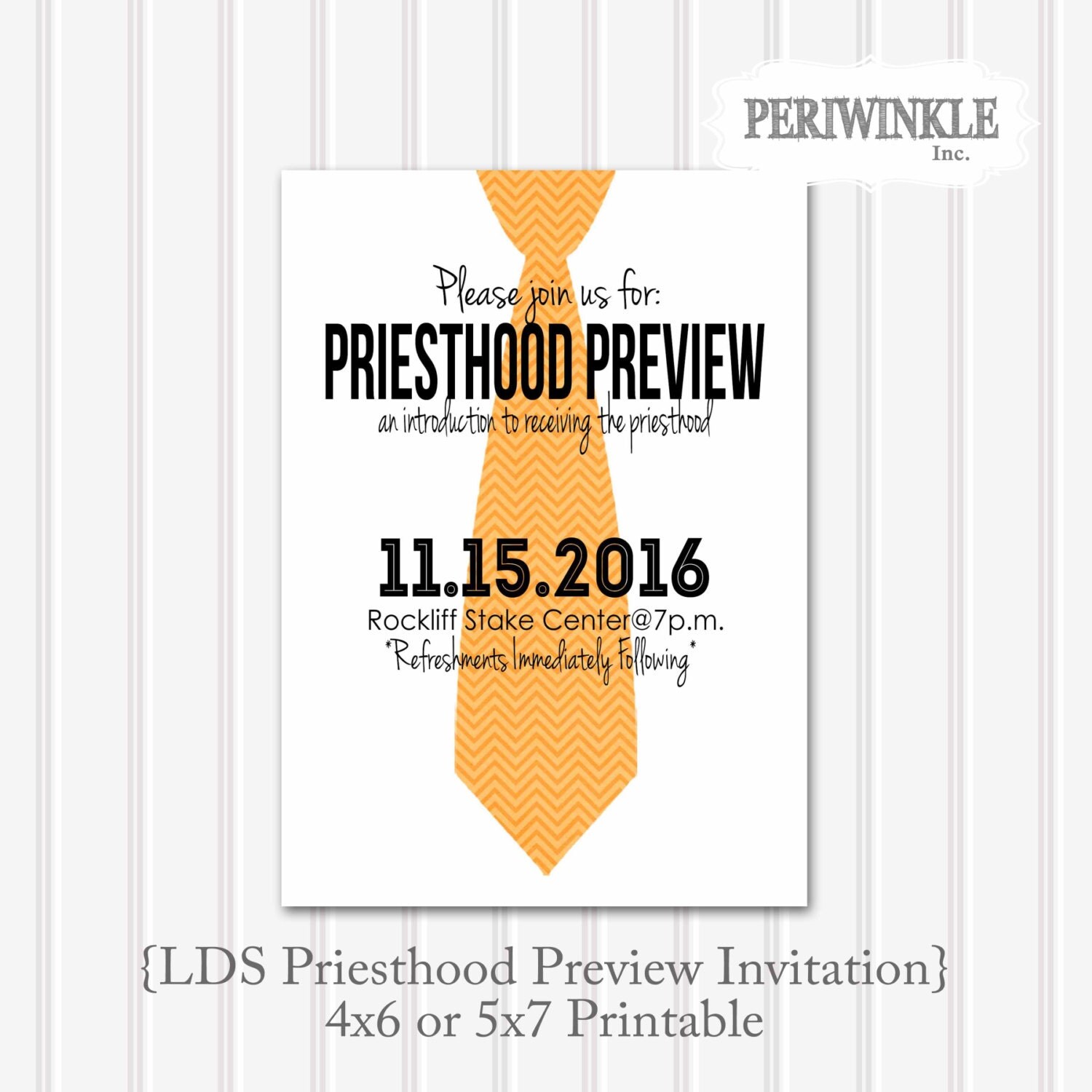 LDS Priesthood Preview Printable Invitation 5x7 or 4x6