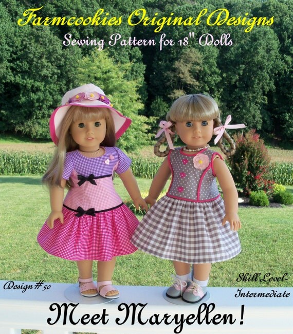 PRINTED Sewing Pattern / Meet Maryellen! / 1950's Style Pattern for American Girl Maryellen, Kit, Molly