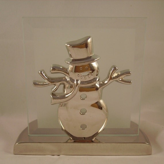 Kirkland Signature Tealight Candle Holder! Snow Man Is Silver Plated