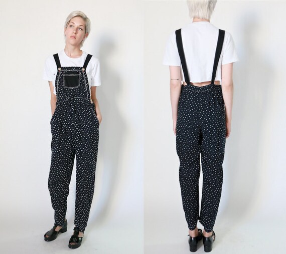 star overalls dungarees 90s vintage navy by youngandukraine