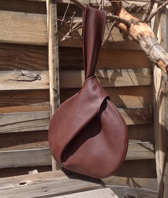 NEW! The Knot Bag-Minimalist Leather Tote in Chocolate