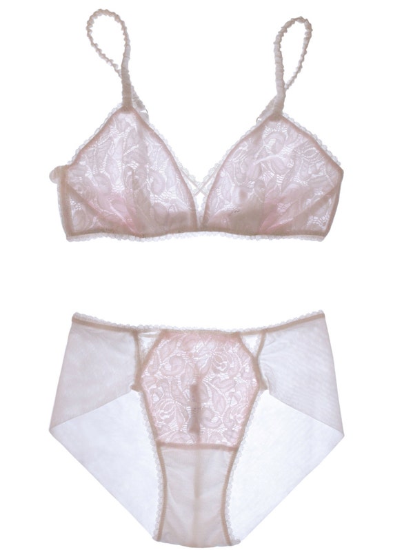 High-Waist Panty Cut-Outs White Rose\/Soft Pi