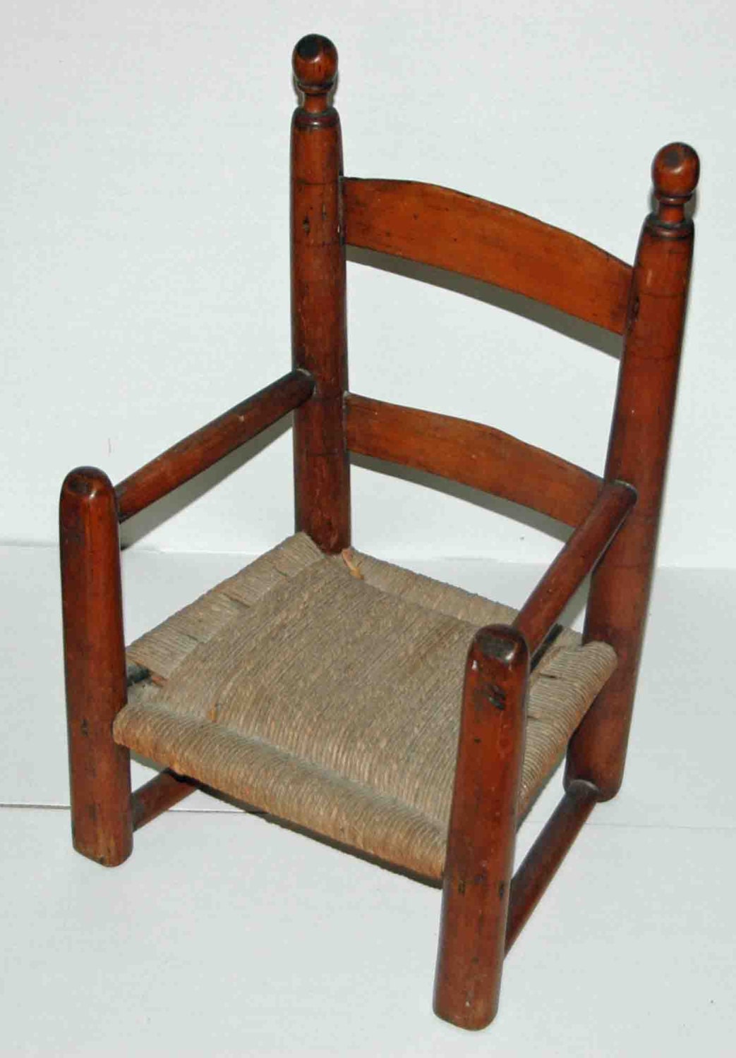 Antique CHILD’S SLAT LADDER Back Arm Chair Late 18th Early