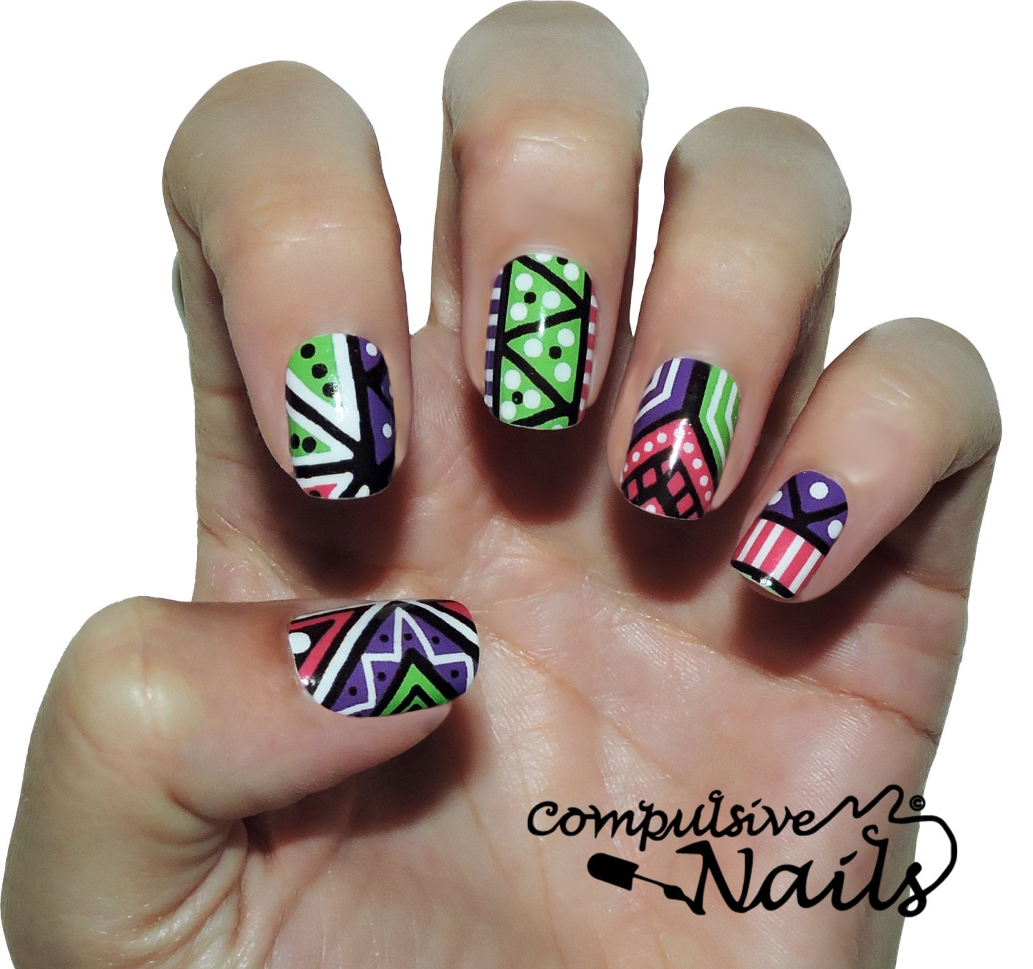 Nail polish strips. TWO SETS of nail decal by CompulsiveNails
