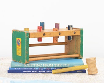 Vintage Wood Pounder Toy - Pound-A-Way by A Right-Time Toy