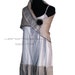Linen summer tunic-dress with a scarf and brooch