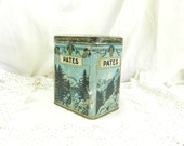 Antique French Pale Blue Canister Tin Sucre des Vosges / French Candy / French Decor  / Cottage Chic / Retro Vintage Home Interior / Kitchen