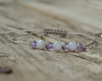 Blue Lace Agate, Amethyst, Yoga Bracelet, Crystal Healing, Meditation Bracelet, Gemstone Therapy, Healing Bracelet, Pain, Inflammation