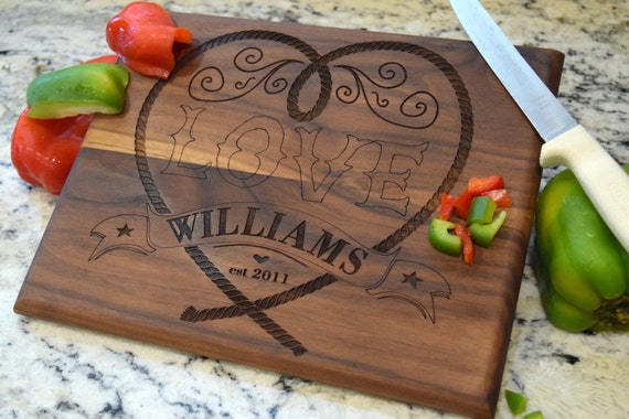 Cutting Board - Walnut Cutting Board - Personalied Cutting Board - Wedding Gift - Christmas Gift - Housewarming Gift - Laser Engraved - Gift by CountryBarnBabe