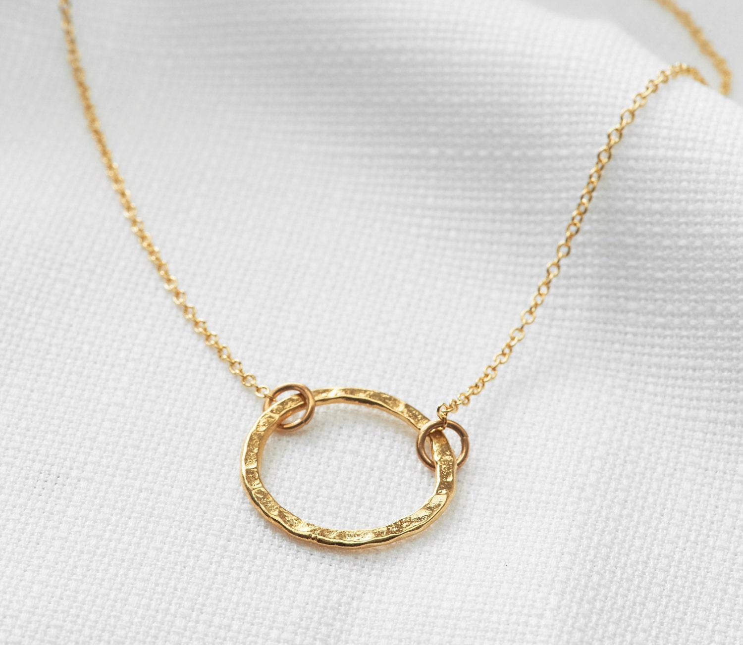 Gold Circle Necklace Gold Karma Necklace Eternity By Hlcollection