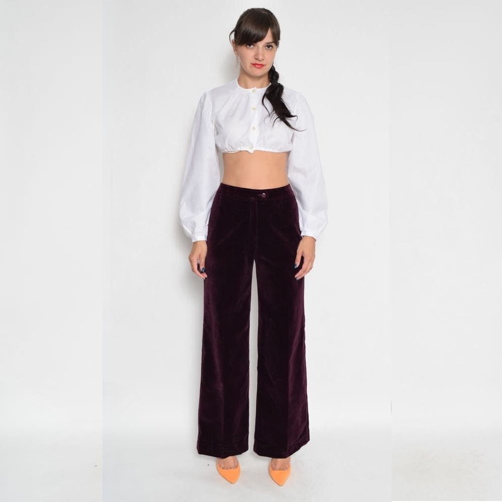 wide velvet pants