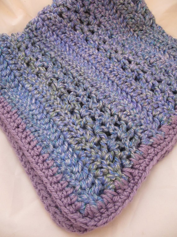 Shades of Purple Blue and Green Lap Afghan crochet