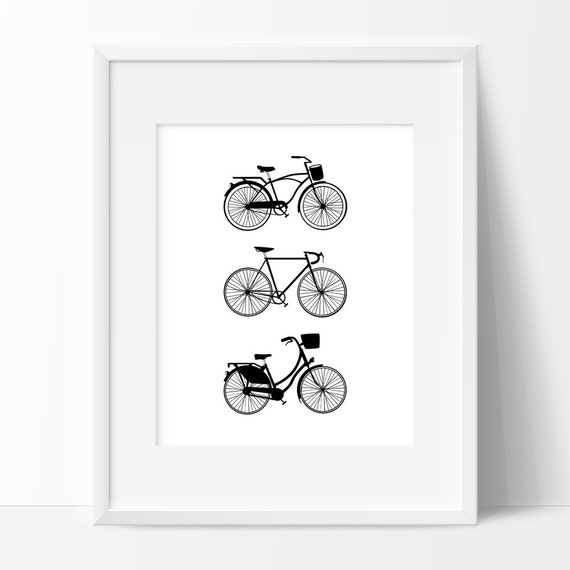 Bicycles Graphic Art Bicycle Print Bicycle Art by TopFoxPrints