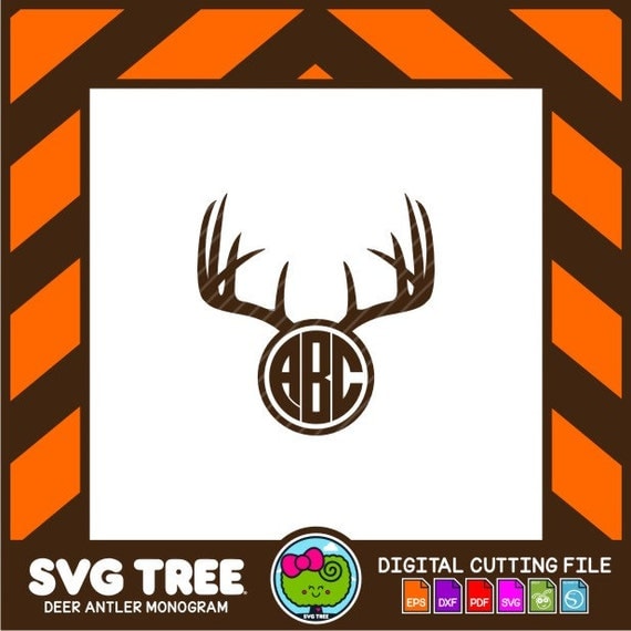 Download Deer Antler Monogram Southern Monogram Girl Hunter SVG by ...