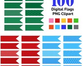 Items similar to Digital Flags - Tape Pieces Clipart - Clip art for ...
