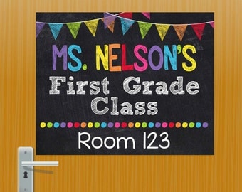 Teacher Door Sign, Personalized Teacher Sign, Classroom Door Sign, Teacher Classroom Decor, Teacher Name Sign, Teacher Christmas Gift, Room