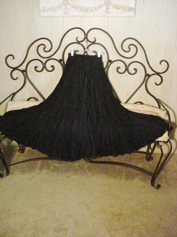 Long Black Silk Skirt 86