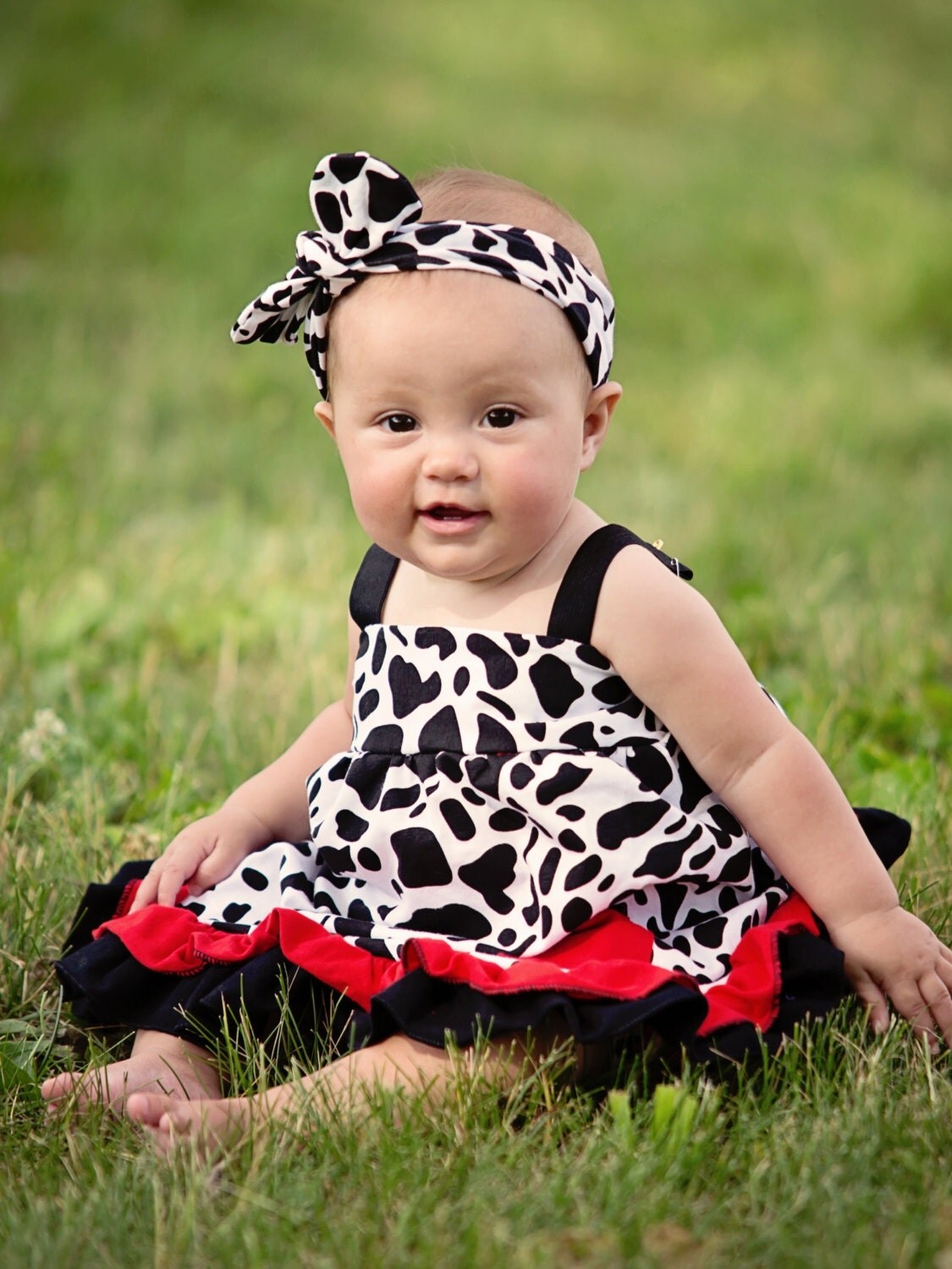 Cow Print Swing Top Set Cow Print Baby Outfit by CountryCoutureCo