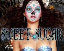 Sweet Sugar Skulls Day of the Dead 3D Tubes Clipart - il_214x170.818629014_apwb