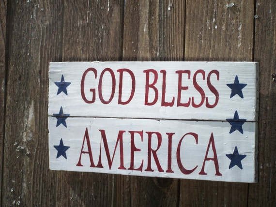 Items similar to 4th of July Decoration - God Bless America - Memorial ...