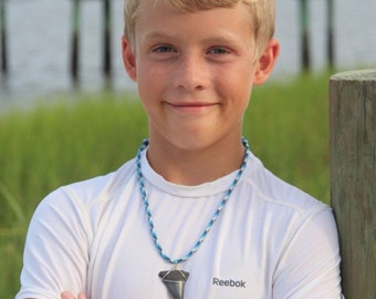Shark Tooth Necklace- Custom Made, Paracord Adjustable Strap, Real Mako Shark Tooth, Fossilized, Surfer Necklace