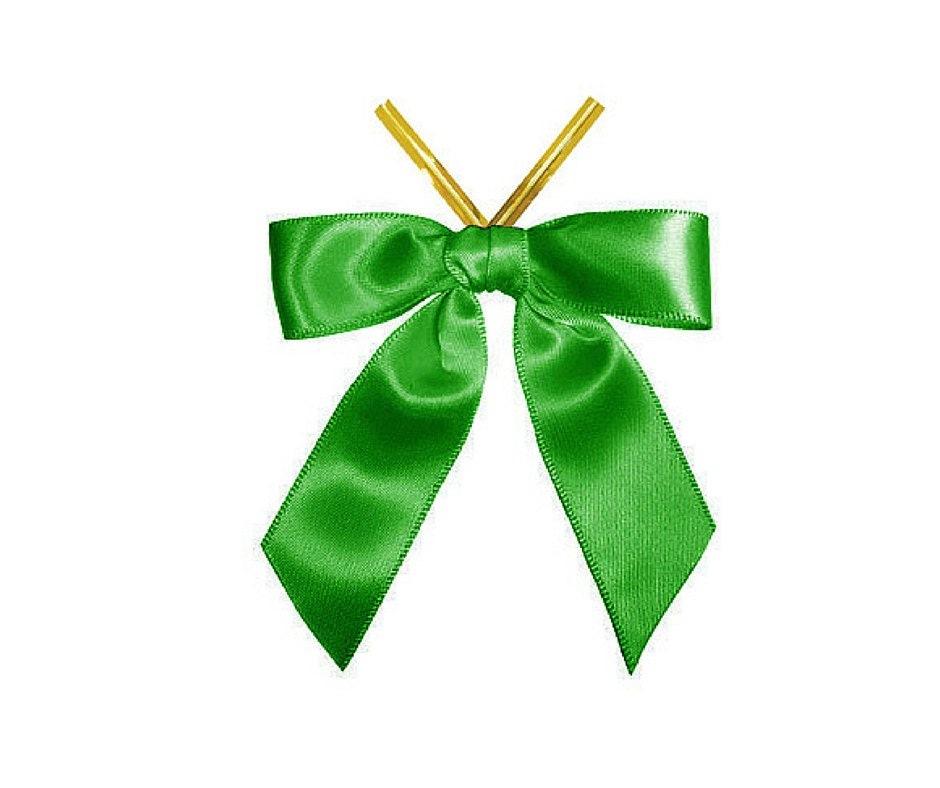 50 Emerald Green Satin Ribbon Bows Premade Ribbon Bows