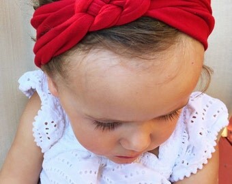 ADULT Solid red sailors knot headband
