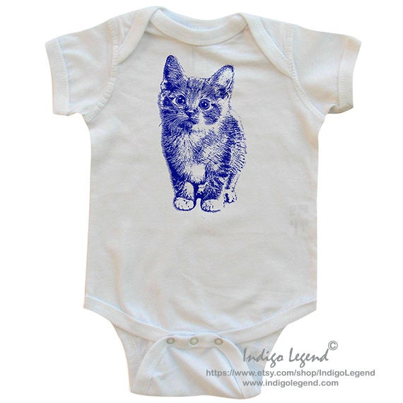 baby onesie with Kitten kitty onesie kitten by IndigoLegend