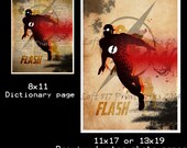 The Flash art - The Flash poster - Vintage Silhouette print - Retro Super Hero Art - Dictionary print art The Flash art - The Flash poster - Vintage Silhouette print - Retro Super Hero Art - Dictionary print art